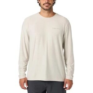 Hang Ten Mens Long Sleeve Sun Tee Cream Ivory XL UV Protection Graphic Shirt